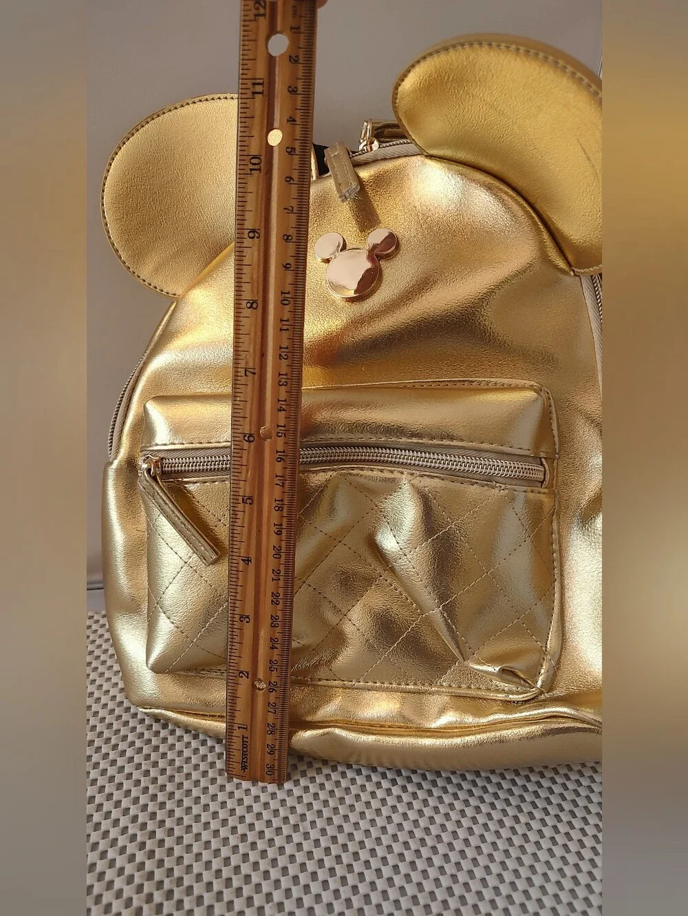 Minnie Mouse Gold Mini Backpack Purse NWT